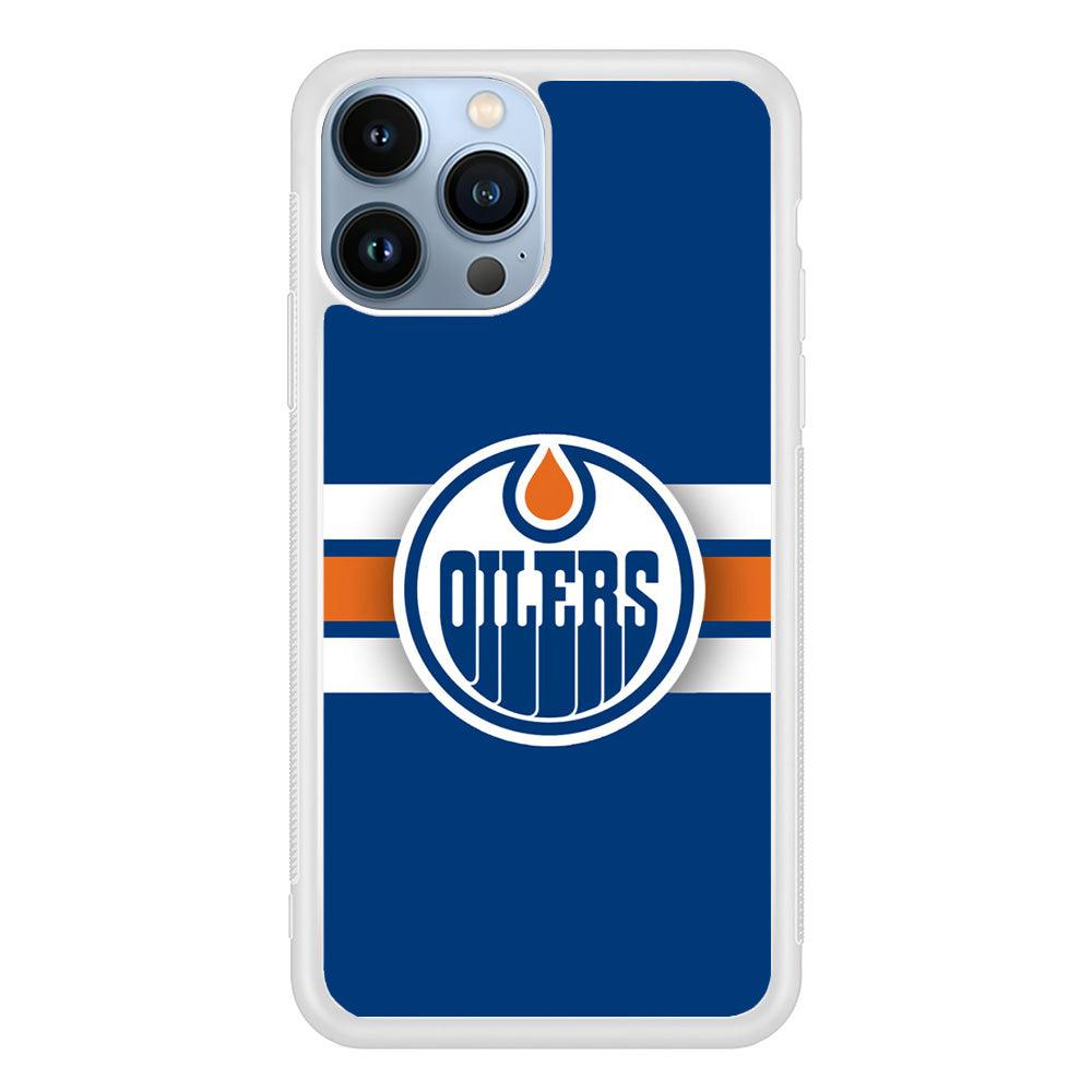 Hockey Edmonton Oilers NHL 001 iPhone 13 Pro Case-Rubber / White (2D Case)-Xtracase