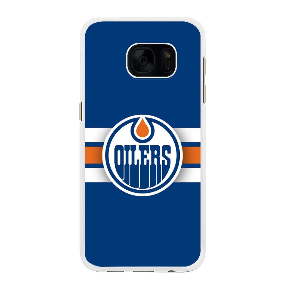 Hockey Edmonton Oilers NHL 001 Samsung Galaxy S7 Edge Case-Rubber / White (2D Case)-Xtracase