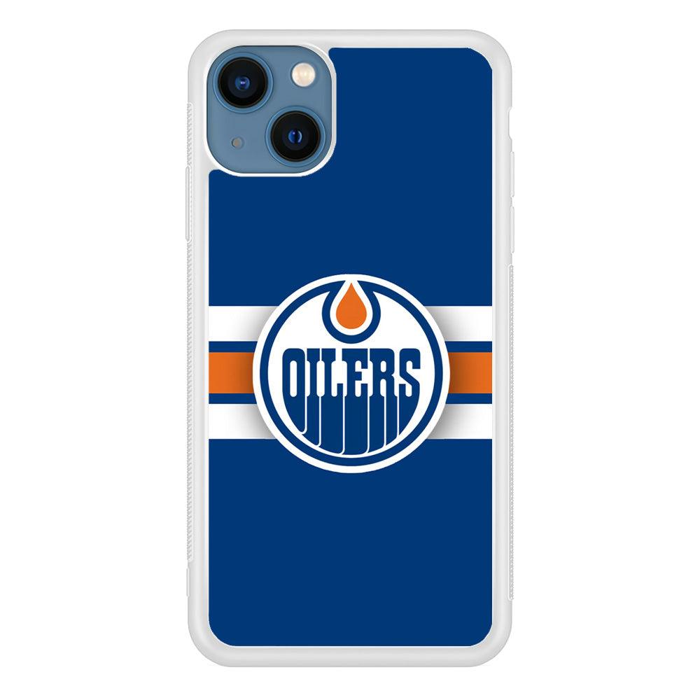 Hockey Edmonton Oilers NHL 001 iPhone 13 Case-Rubber / White (2D Case)-Xtracase