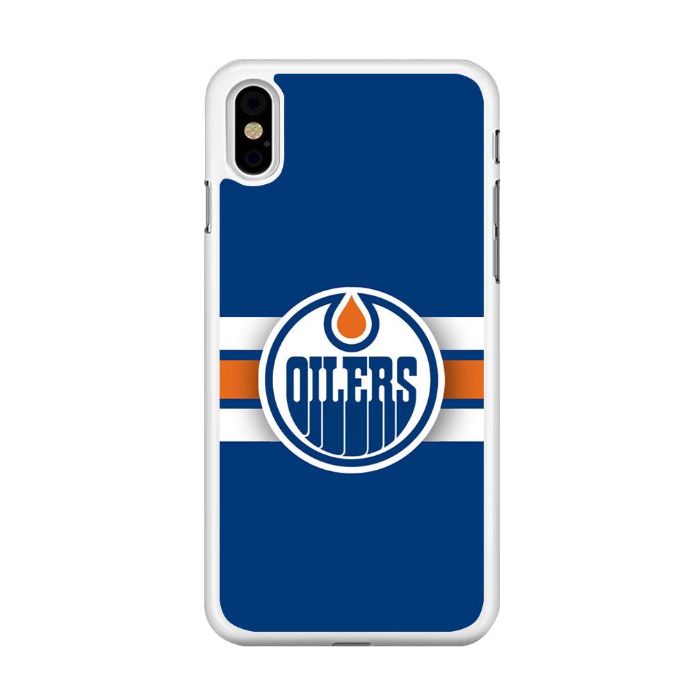 Hockey Edmonton Oilers NHL 001 iPhone Xs Case-Rubber / White (2D Case)-Xtracase