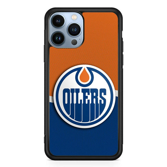 Hockey Edmonton Oilers NHL 002 iPhone 13 Pro Case-Rubber / Black (2D Case)-Xtracase