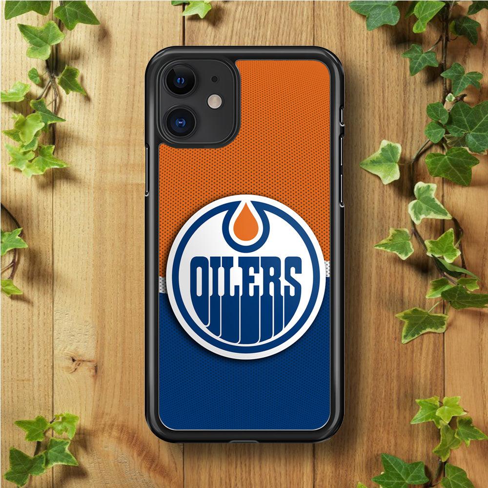 Hockey Edmonton Oilers NHL 002 iPhone 11 Case-Rubber / Black (2D Case)-Xtracase