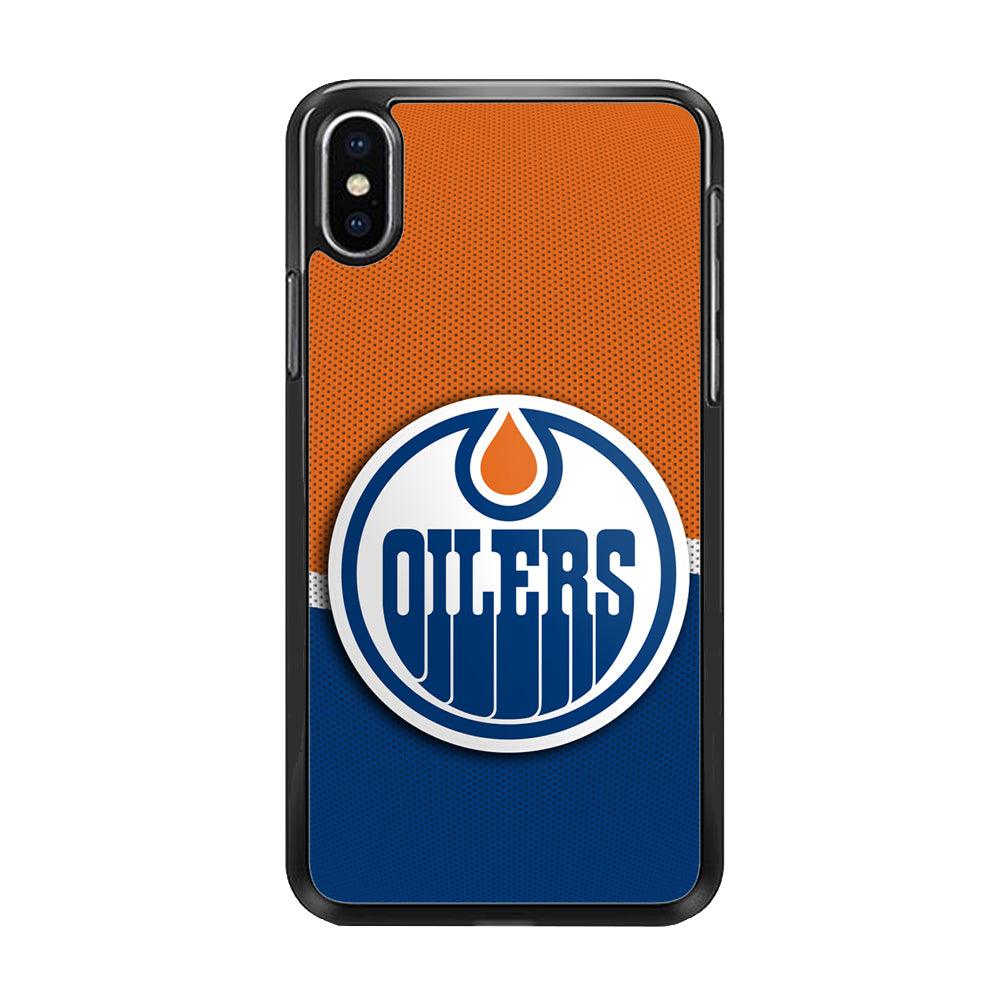 Hockey Edmonton Oilers NHL 002 iPhone X Case-Rubber / Black (2D Case)-Xtracase