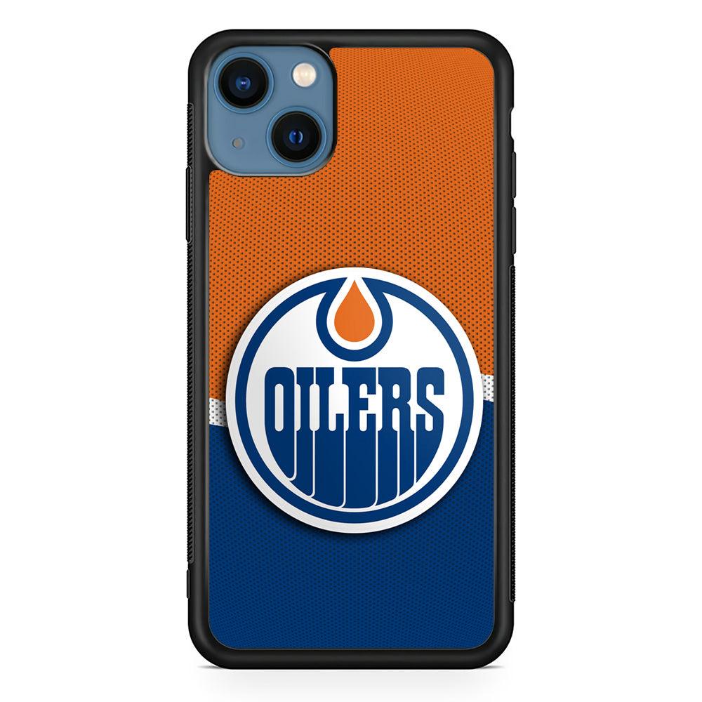 Hockey Edmonton Oilers NHL 002 iPhone 13 Case-Rubber / Black (2D Case)-Xtracase