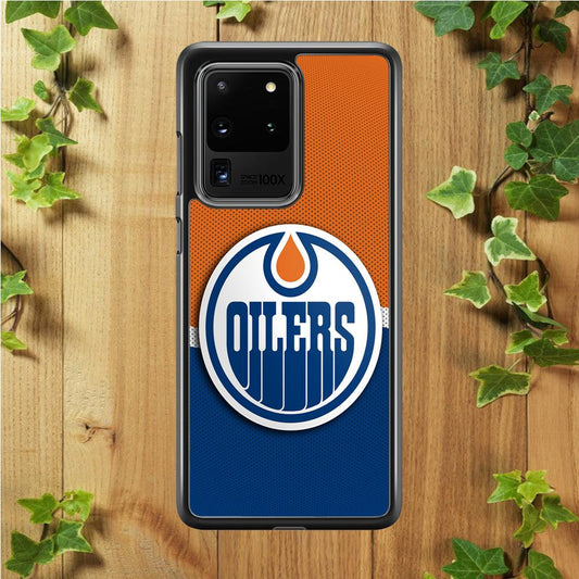 Hockey Edmonton Oilers NHL 002 Samsung Galaxy S20 Ultra Case-Rubber / Black (2D Case)-Xtracase