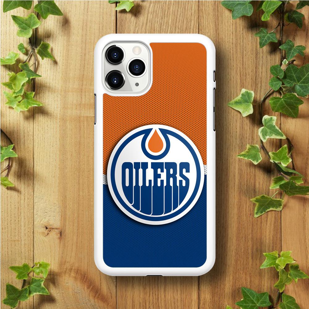 Hockey Edmonton Oilers NHL 002 iPhone 11 Pro Case-Rubber / White (2D Case)-Xtracase
