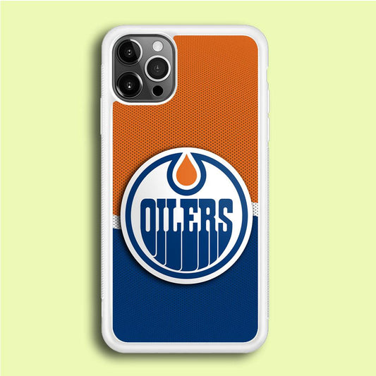 Hockey Edmonton Oilers NHL 002 iPhone 12 Pro Case-Rubber / White (2D Case)-Xtracase