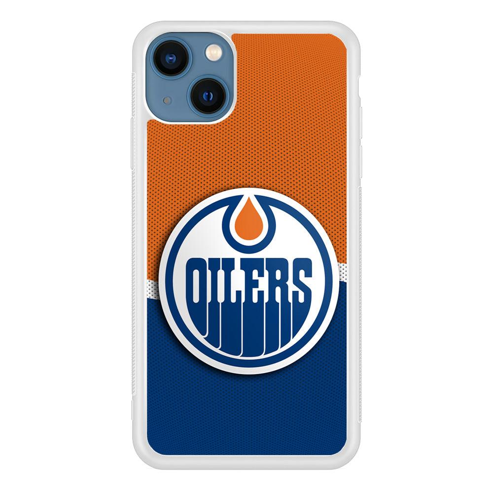 Hockey Edmonton Oilers NHL 002 iPhone 13 Case-Rubber / White (2D Case)-Xtracase