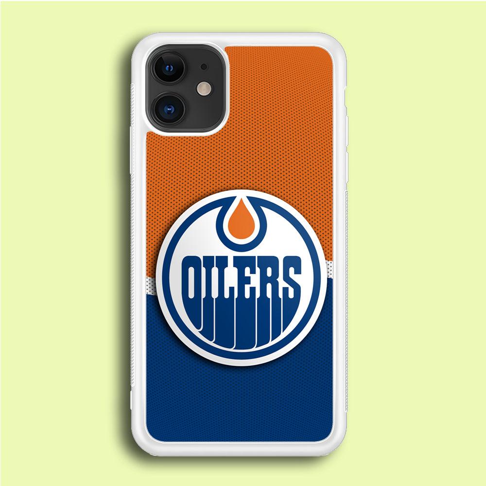 Hockey Edmonton Oilers NHL 002 iPhone 12 Mini Case-Rubber / White (2D Case)-Xtracase