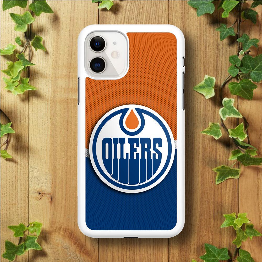 Hockey Edmonton Oilers NHL 002 iPhone 11 Case-Rubber / White (2D Case)-Xtracase
