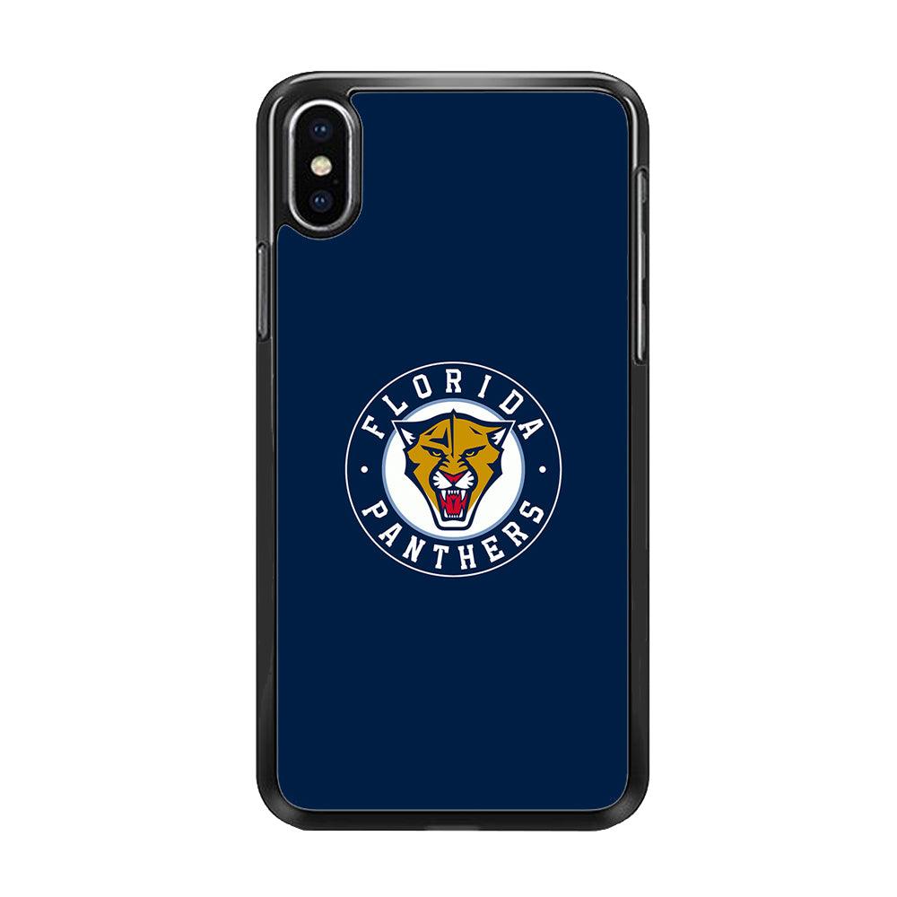 Hockey Florida Panthers NHL 001 iPhone Xs Case-Rubber / Black (2D Case)-Xtracase