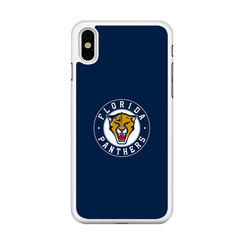 Hockey Florida Panthers NHL 001 iPhone Xs Max Case-Rubber / White (2D Case)-Xtracase