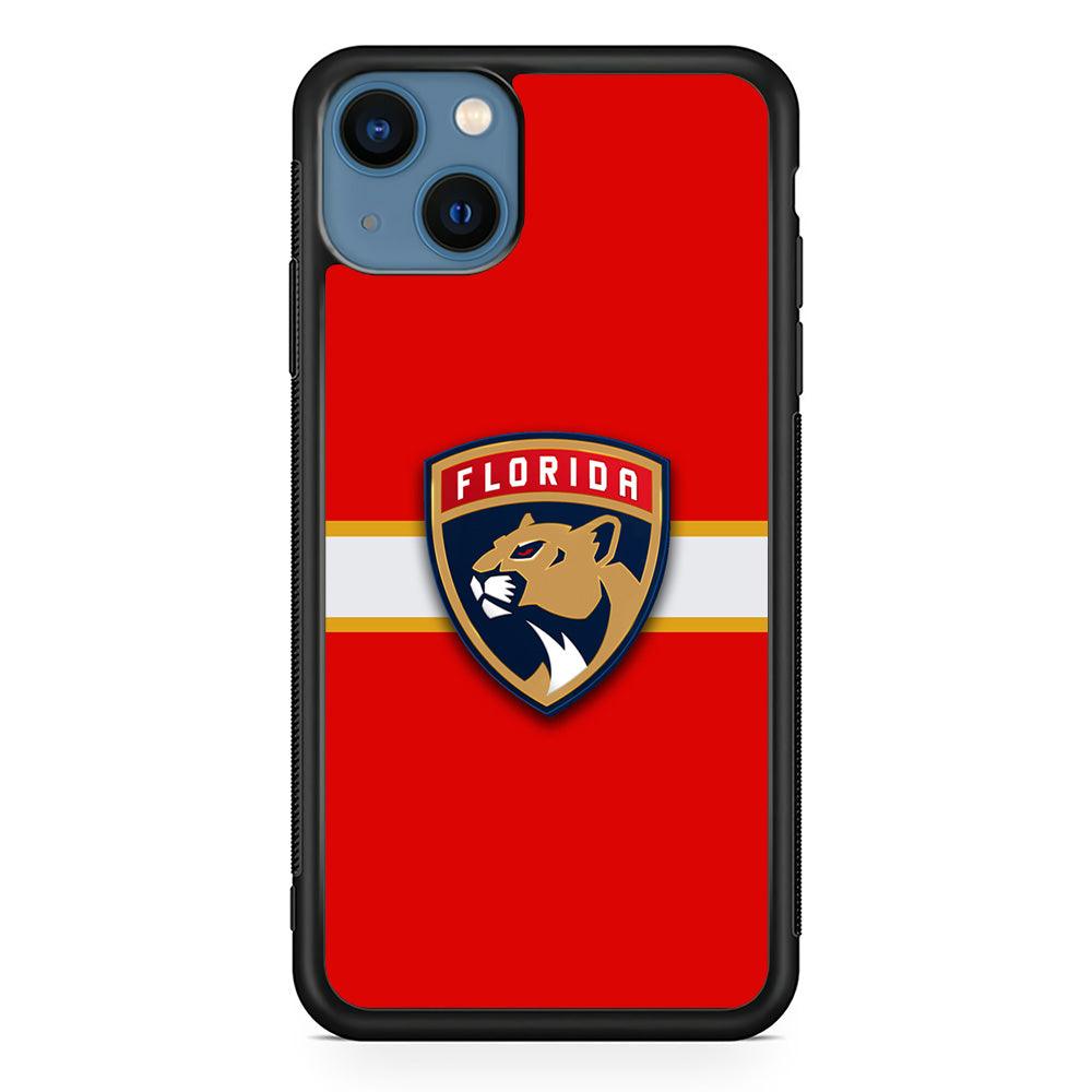 Hockey Florida Panthers NHL 002 iPhone 13 Case-Rubber / Black (2D Case)-Xtracase