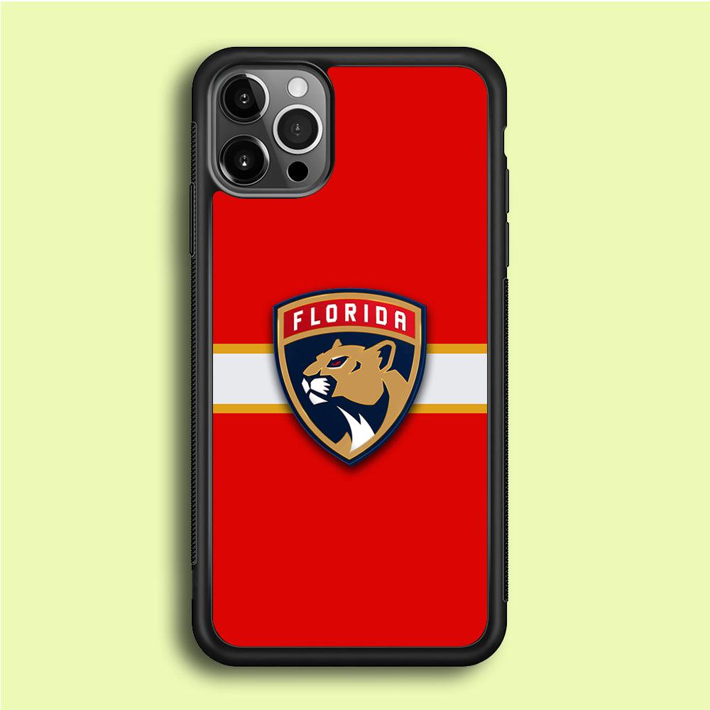 Hockey Florida Panthers NHL 002 iPhone 12 Pro Max Case-Rubber / Black (2D Case)-Xtracase