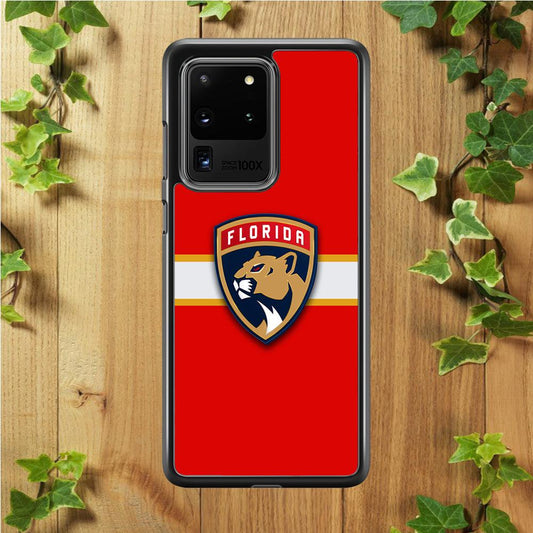 Hockey Florida Panthers NHL 002 Samsung Galaxy S20 Ultra Case-Rubber / Black (2D Case)-Xtracase