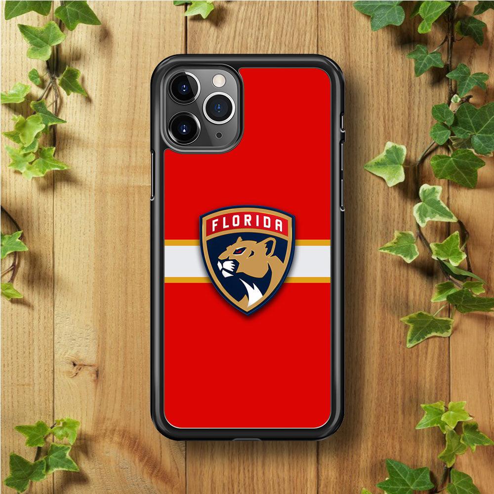 Hockey Florida Panthers NHL 002 iPhone 11 Pro Max Case-Rubber / Black (2D Case)-Xtracase