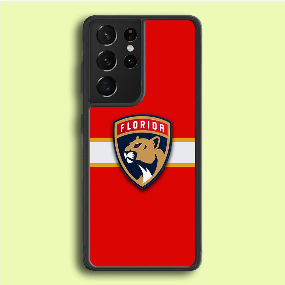 Hockey Florida Panthers NHL 002 Samsung Galaxy S21 Ultra Case-Rubber / White (2D Case)-Xtracase