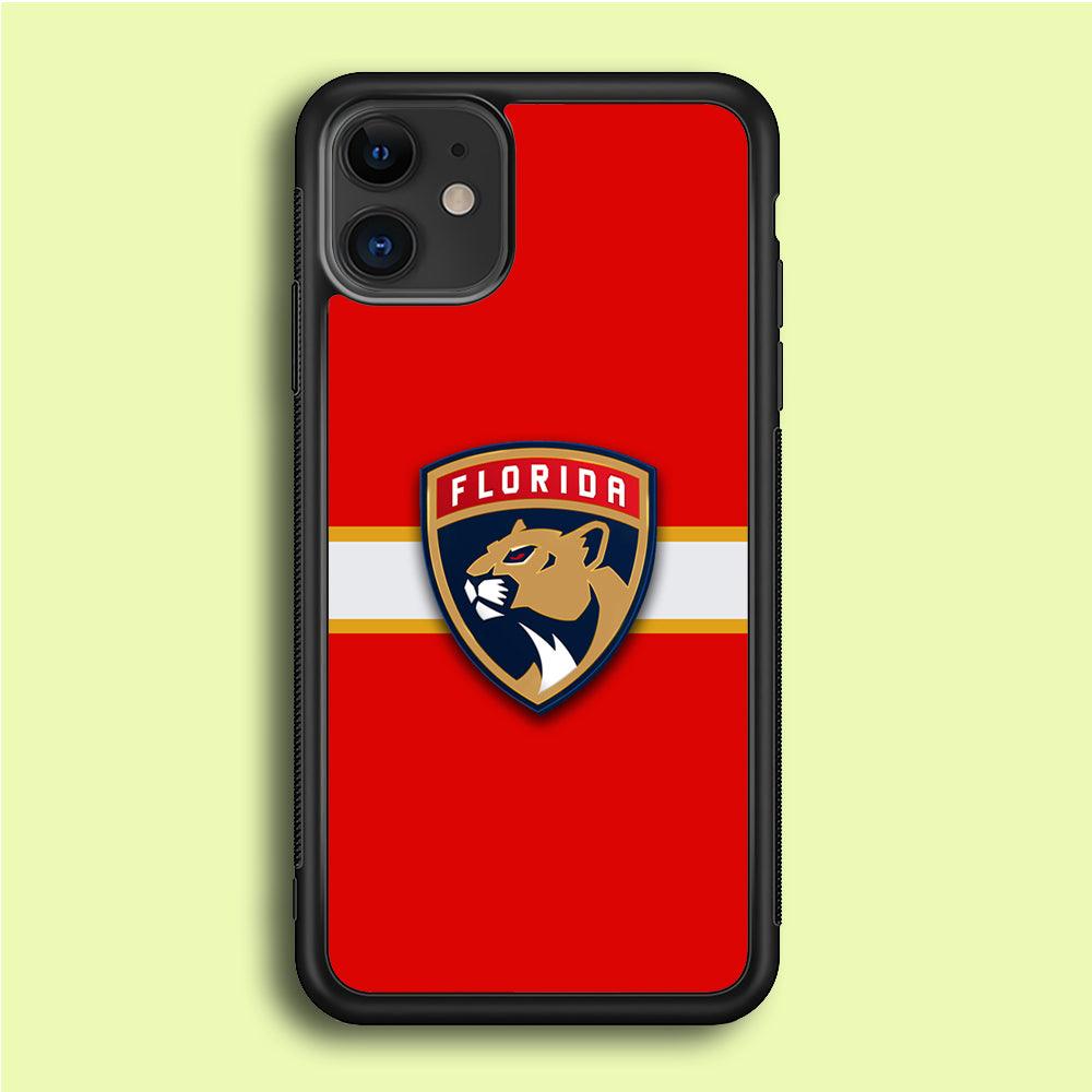 Hockey Florida Panthers NHL 002 iPhone 12 Mini Case-Rubber / Black (2D Case)-Xtracase