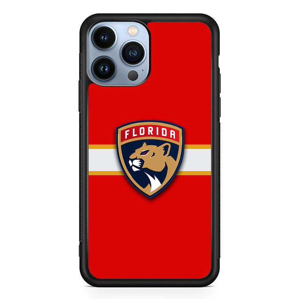 Hockey Florida Panthers NHL 002 iPhone 13 Pro Case-Rubber / Black (2D Case)-Xtracase