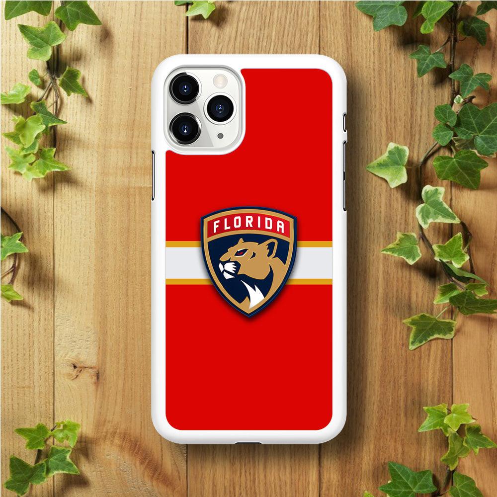 Hockey Florida Panthers NHL 002 iPhone 11 Pro Case-Rubber / White (2D Case)-Xtracase