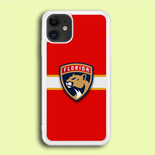 Hockey Florida Panthers NHL 002 iPhone 12 Case-Rubber / White (2D Case)-Xtracase