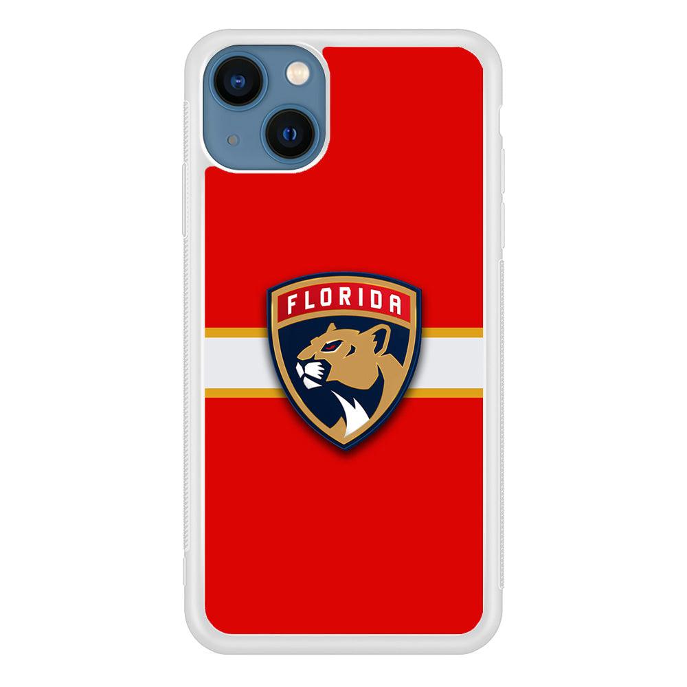 Hockey Florida Panthers NHL 002 iPhone 13 Case-Rubber / White (2D Case)-Xtracase