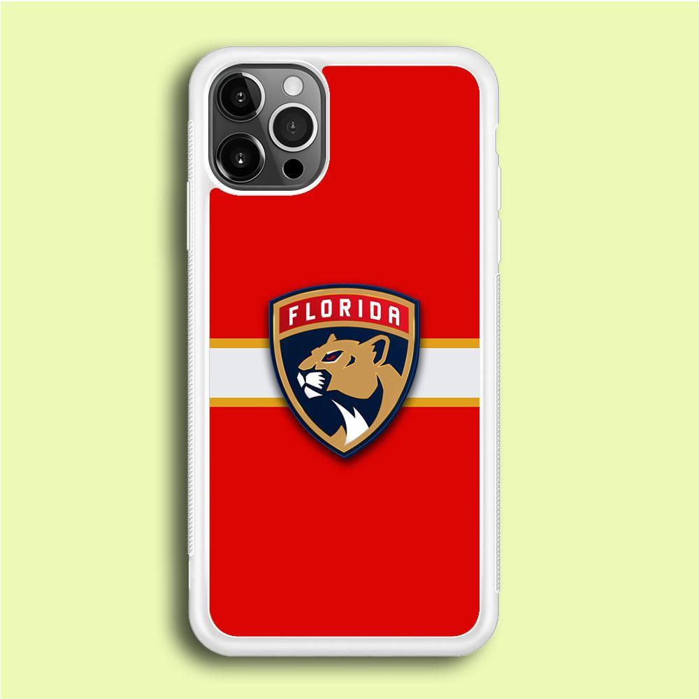 Hockey Florida Panthers NHL 002 iPhone 12 Pro Case-Rubber / White (2D Case)-Xtracase