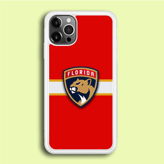 Hockey Florida Panthers NHL 002 iPhone 12 Pro Case-Rubber / White (2D Case)-Xtracase