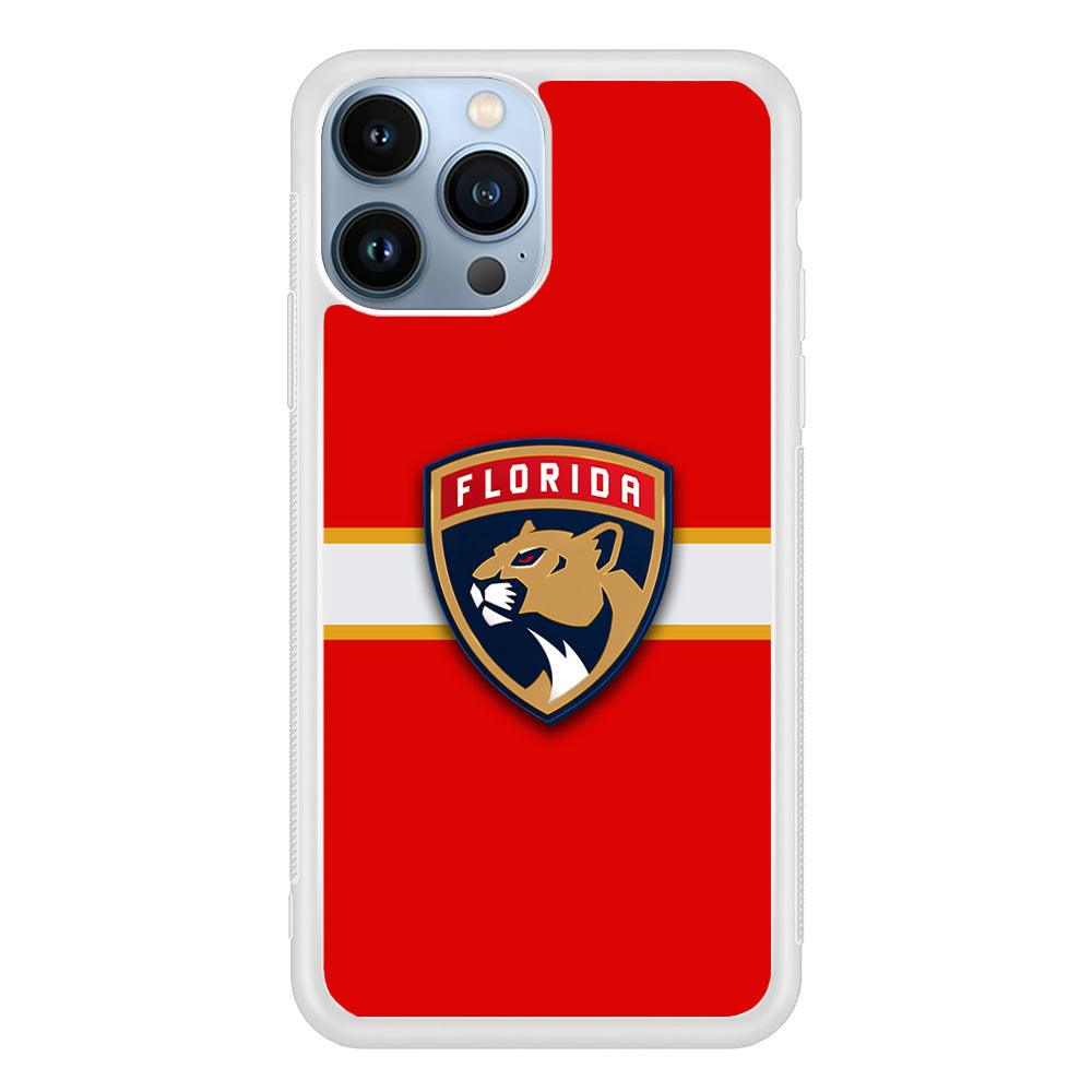 Hockey Florida Panthers NHL 002 iPhone 13 Pro Case-Rubber / White (2D Case)-Xtracase