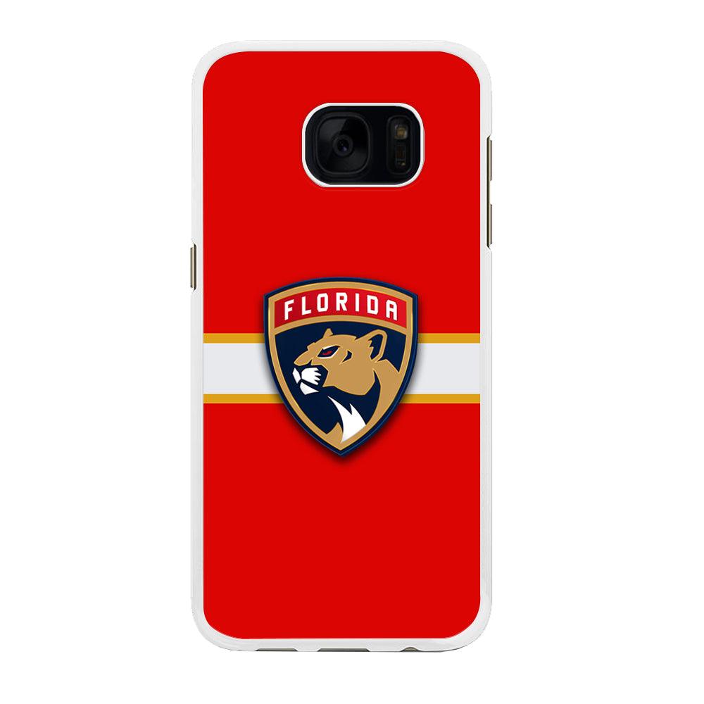 Hockey Florida Panthers NHL 002 Samsung Galaxy S7 Edge Case-Rubber / White (2D Case)-Xtracase