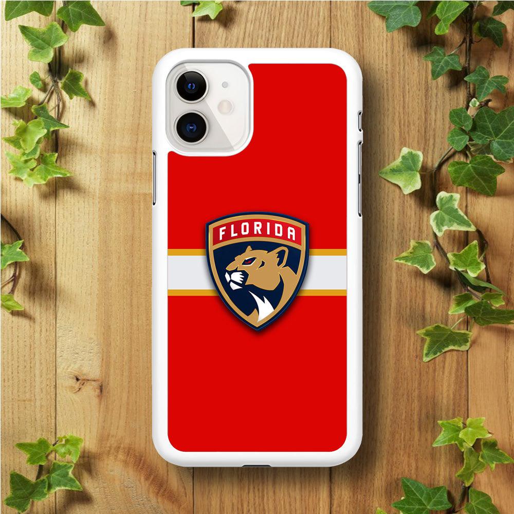 Hockey Florida Panthers NHL 002 iPhone 11 Case-Rubber / White (2D Case)-Xtracase