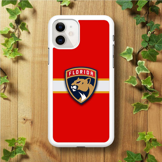 Hockey Florida Panthers NHL 002 iPhone 11 Case-Rubber / White (2D Case)-Xtracase
