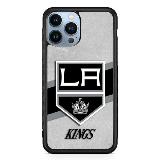 Hockey Los Angeles Kings NHL 002 iPhone 13 Pro Case-Rubber / Black (2D Case)-Xtracase