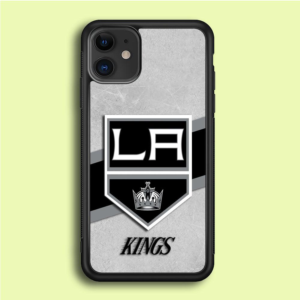 Hockey Los Angeles Kings NHL 002 iPhone 12 Case-Rubber / Black (2D Case)-Xtracase