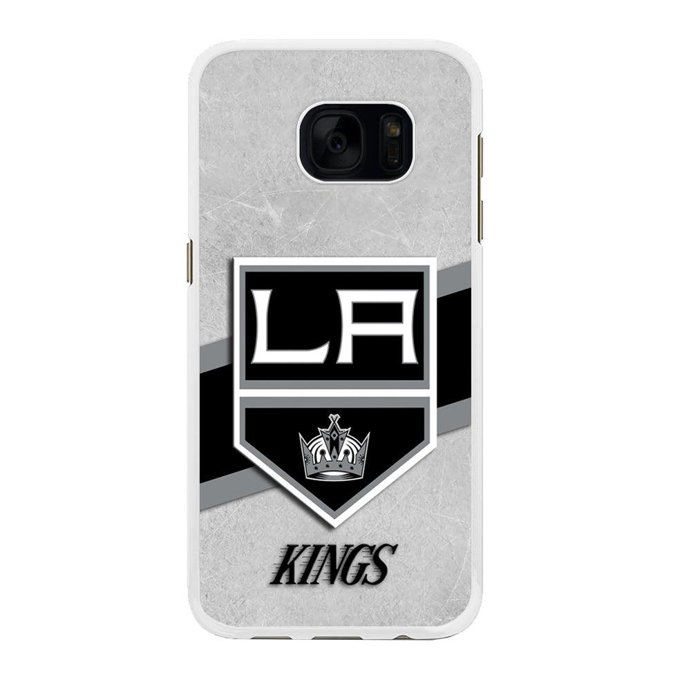 Hockey Los Angeles Kings NHL 002 Samsung Galaxy S7 Edge Case-Rubber / White (2D Case)-Xtracase