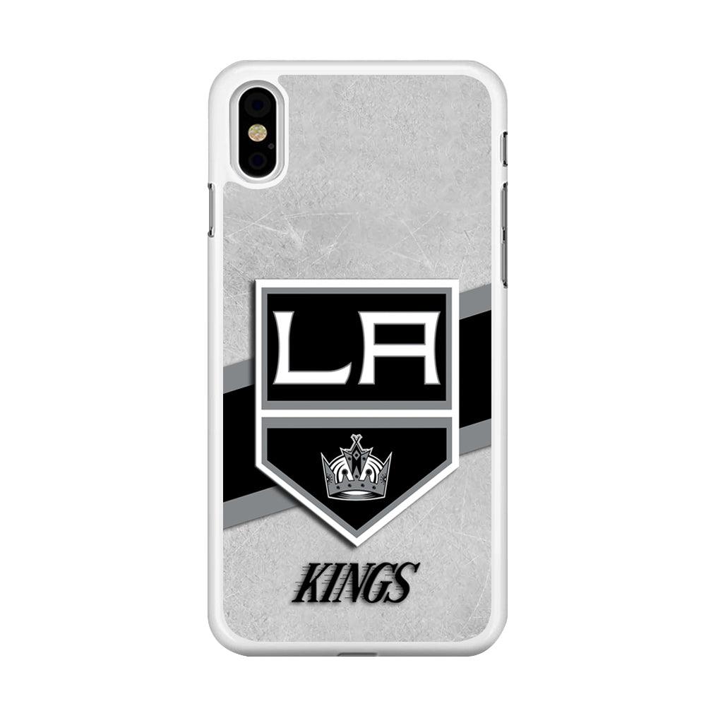 Hockey Los Angeles Kings NHL 002 iPhone Xs Max Case-Rubber / White (2D Case)-Xtracase