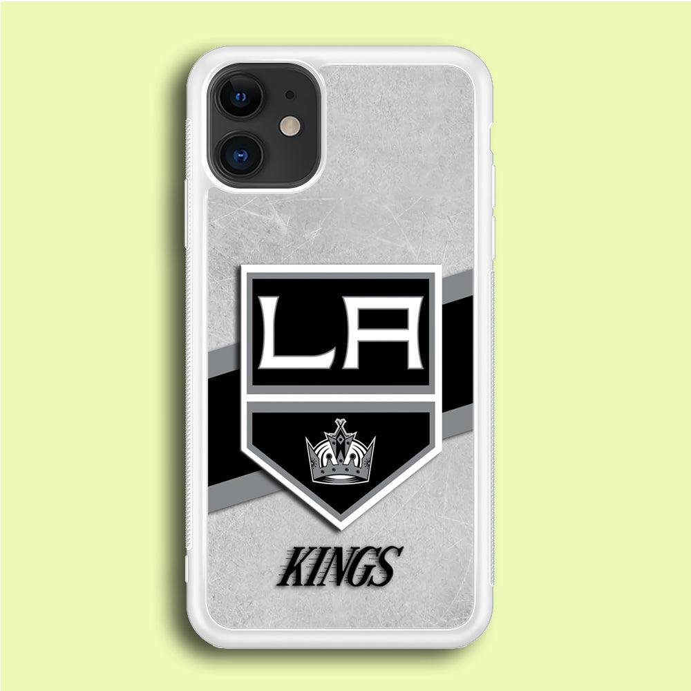 Hockey Los Angeles Kings NHL 002 iPhone 12 Case-Rubber / White (2D Case)-Xtracase