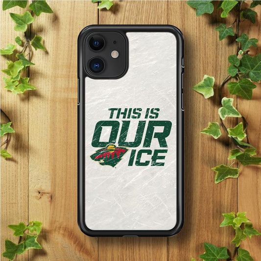 Hockey Minnesota Wild NHL 001 iPhone 11 Case-Rubber / Black (2D Case)-Xtracase