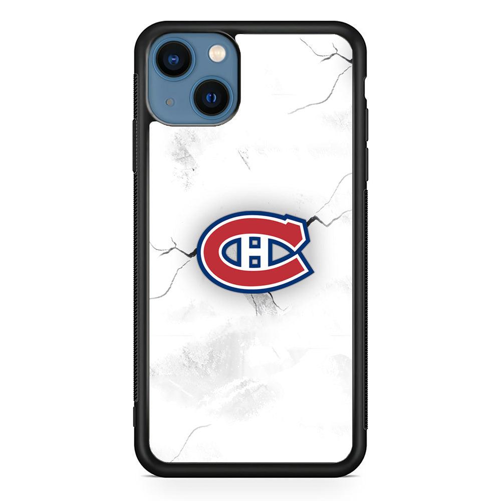 Hockey Montréal Canadiens NHL 001 iPhone 13 Mini Case-Rubber / Black (2D Case)-Xtracase