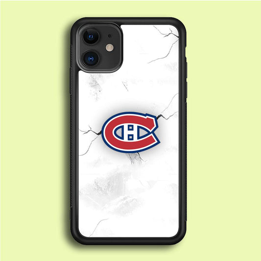 Hockey Montréal Canadiens NHL 001 iPhone 12 Mini Case-Rubber / Black (2D Case)-Xtracase