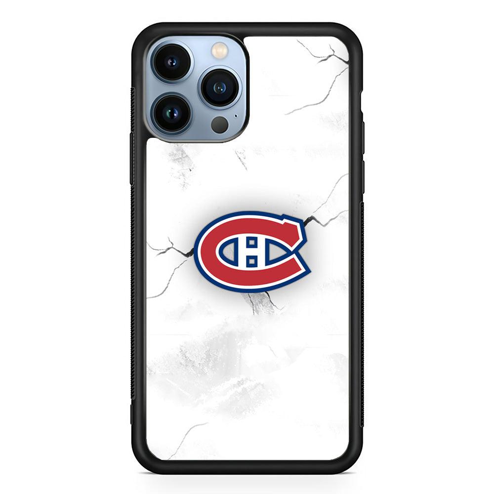 Hockey Montréal Canadiens NHL 001 iPhone 13 Pro Max Case-Rubber / Black (2D Case)-Xtracase
