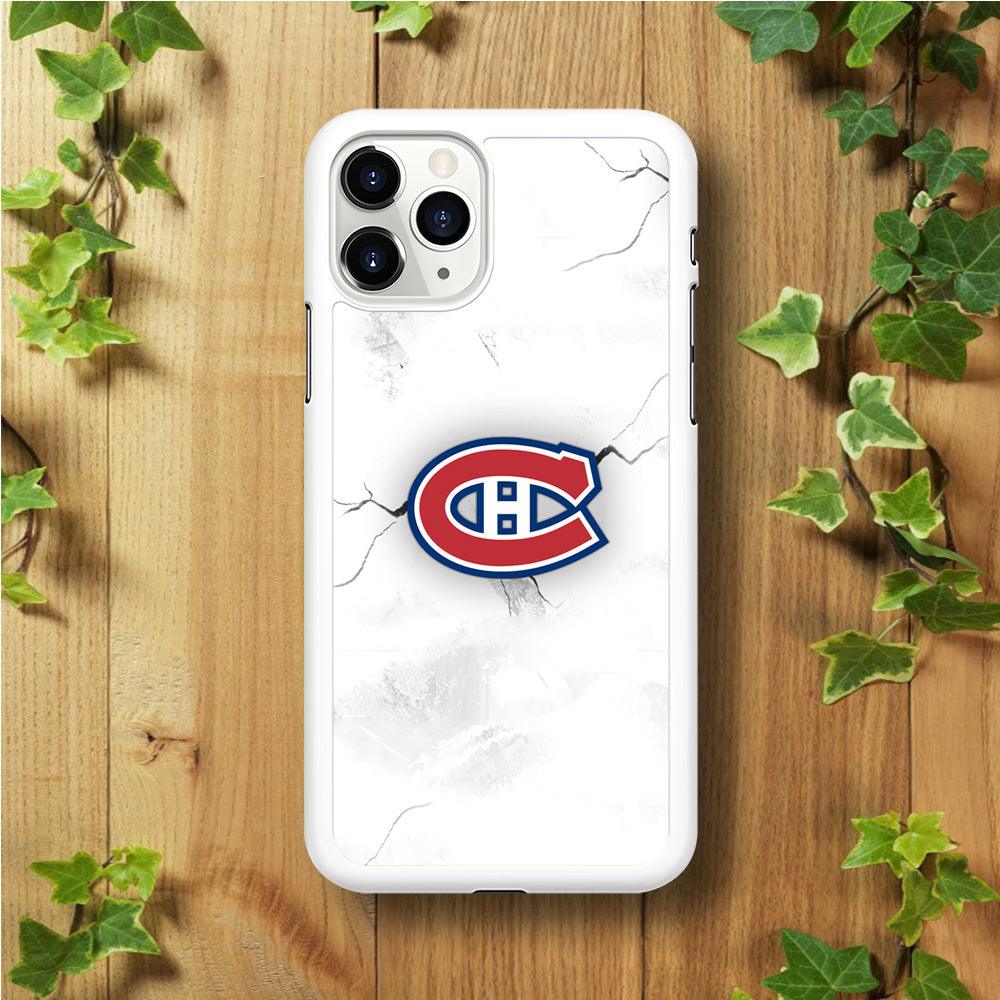 Hockey Montréal Canadiens NHL 001 iPhone 11 Pro Max Case-Rubber / White (2D Case)-Xtracase
