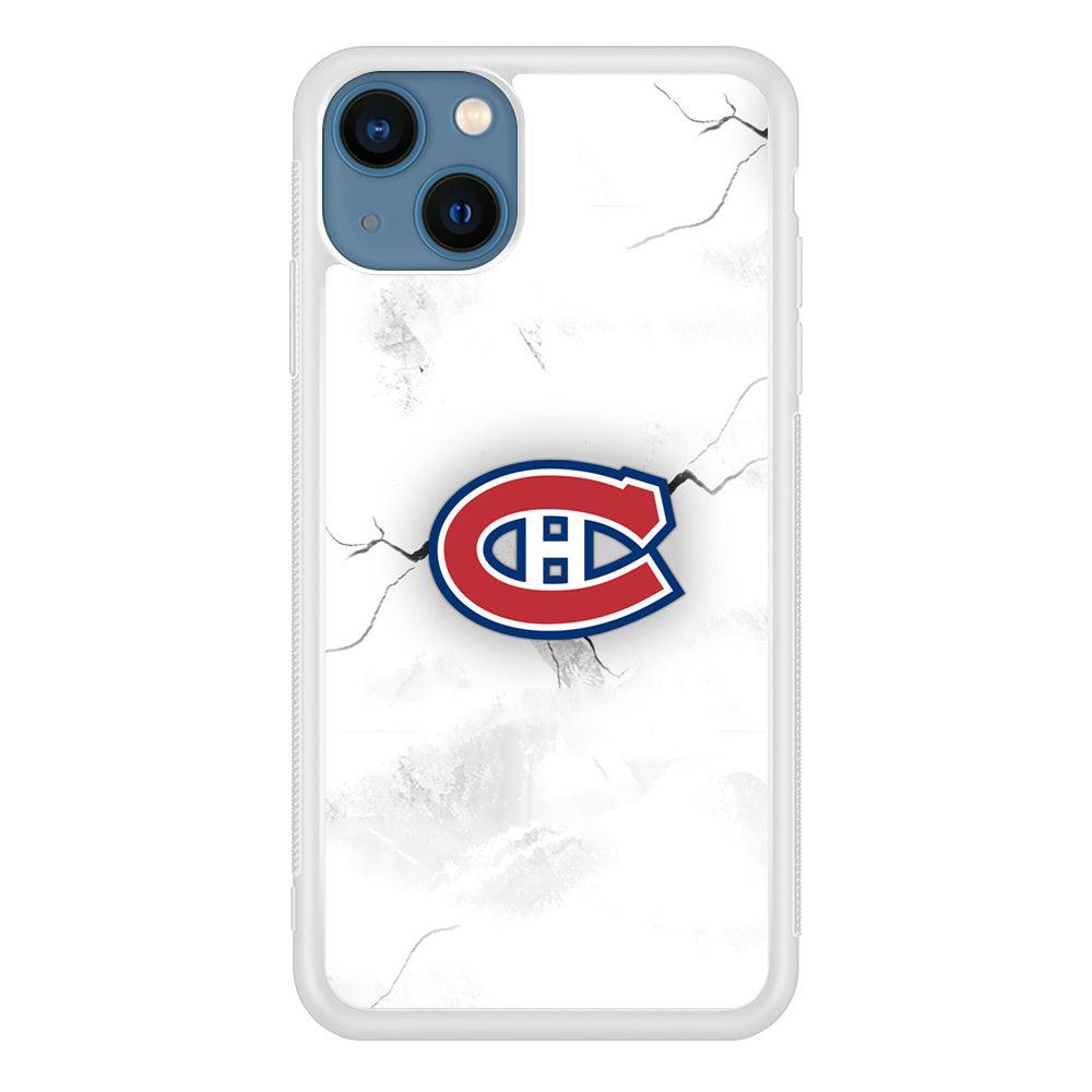 Hockey Montréal Canadiens NHL 001 iPhone 13 Case-Rubber / White (2D Case)-Xtracase