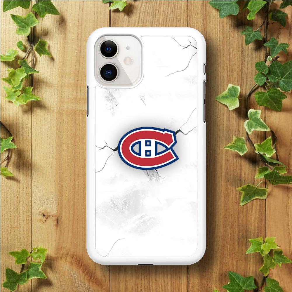 Hockey Montréal Canadiens NHL 001 iPhone 11 Case-Rubber / White (2D Case)-Xtracase