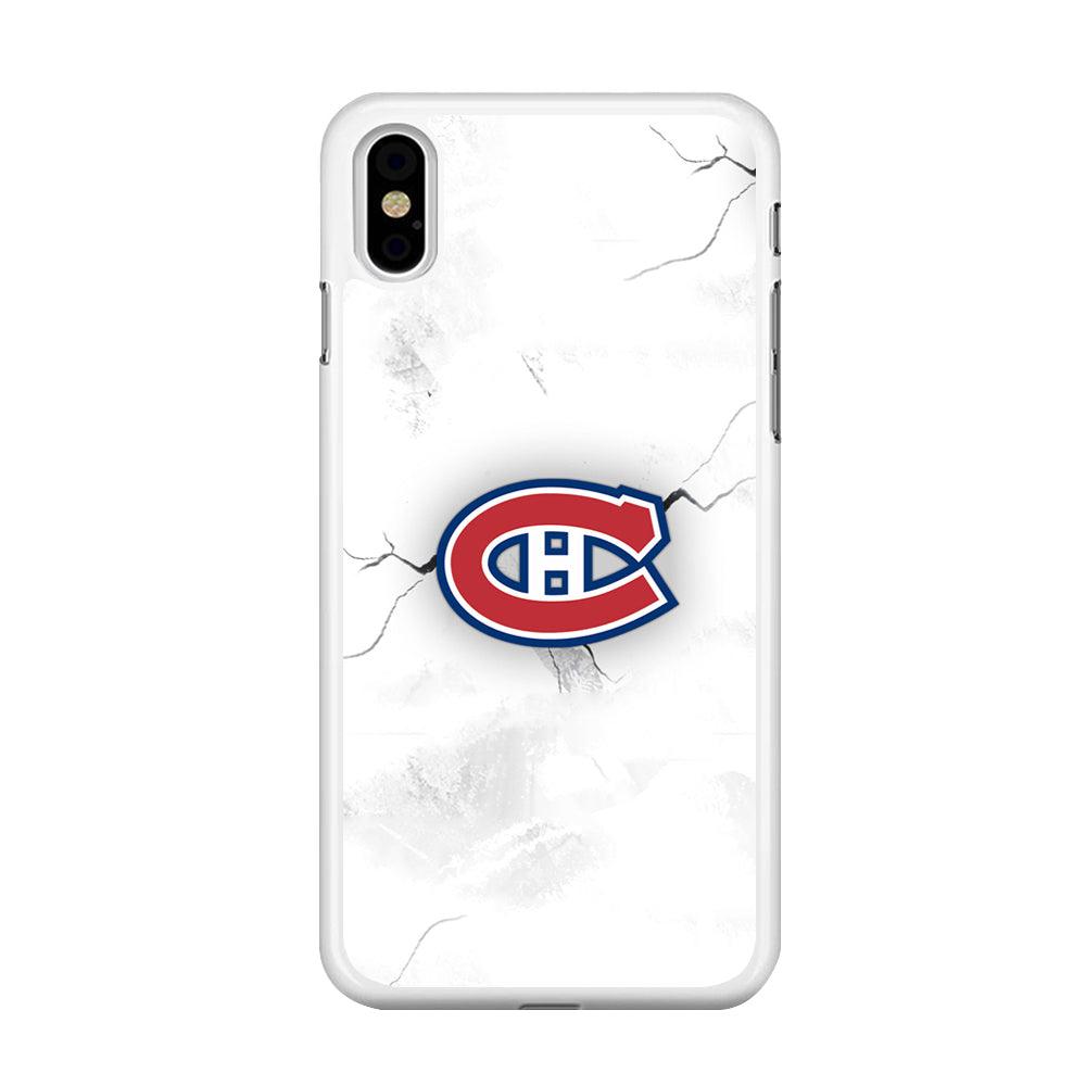 Hockey Montréal Canadiens NHL 001 iPhone X Case-Rubber / White (2D Case)-Xtracase