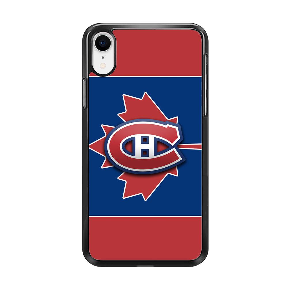 Hockey Montréal Canadiens NHL 002 iPhone XR Case-Rubber / Black (2D Case)-Xtracase