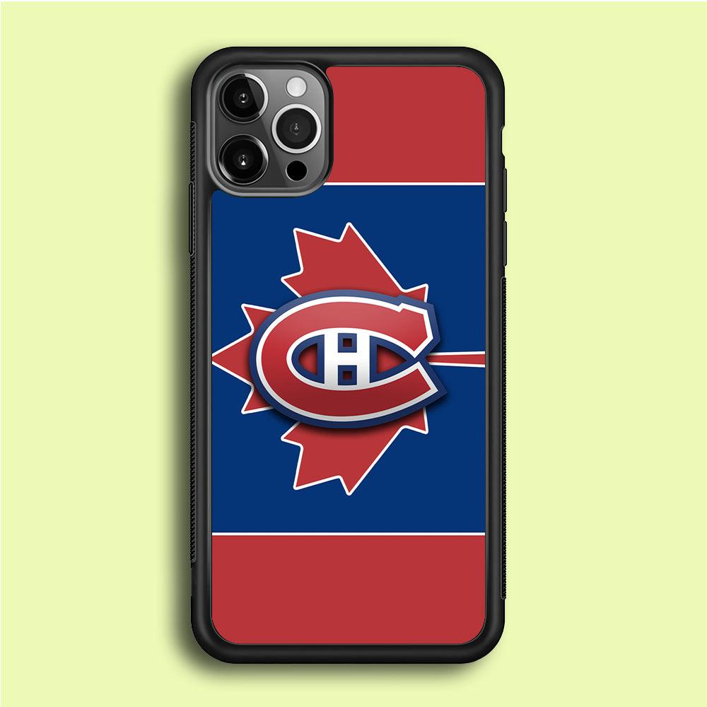 Hockey Montréal Canadiens NHL 002 iPhone 12 Pro Max Case-Rubber / Black (2D Case)-Xtracase