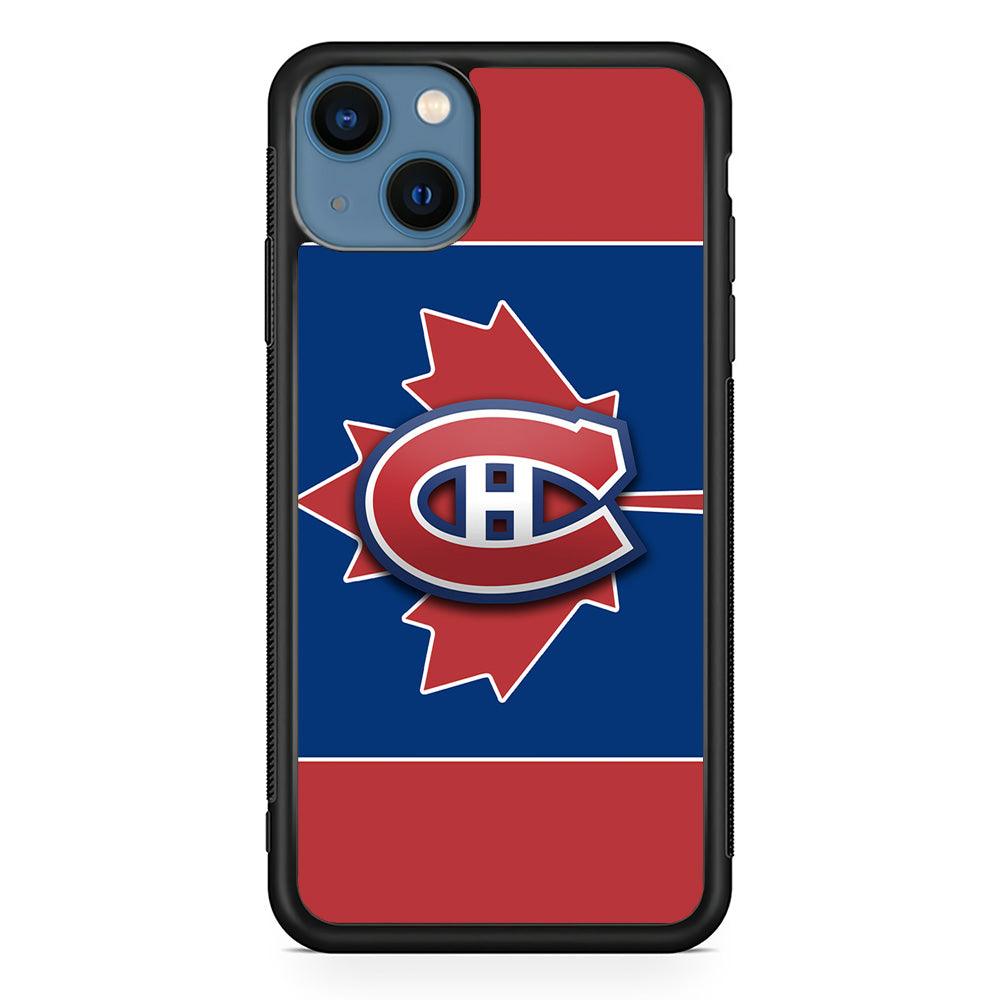 Hockey Montréal Canadiens NHL 002 iPhone 13 Mini Case-Rubber / Black (2D Case)-Xtracase