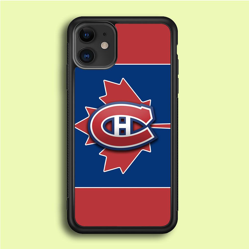 Hockey Montréal Canadiens NHL 002 iPhone 12 Mini Case-Rubber / Black (2D Case)-Xtracase
