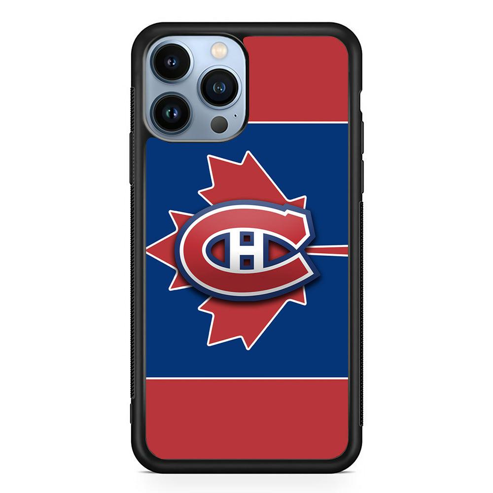 Hockey Montréal Canadiens NHL 002 iPhone 13 Pro Case-Rubber / Black (2D Case)-Xtracase